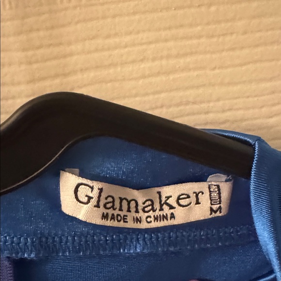 Satin Cowl Neck Royal Blue Cocktail Dress - Picture 2 of 2